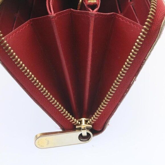 LOUIS VUITTON Monogram Vernis Zippy Wallet Long Wallet Red - Picture 14 of 15